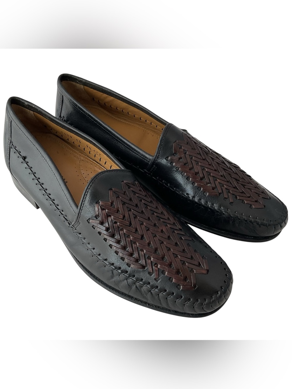 Florsheim Two-Tone Woven Leather Slip-on Loafers Men's Size 9.5 EEE